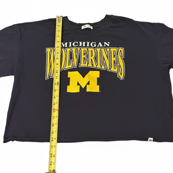Michigan Wolverines '47 T-shirt blue with Maize colored letter XL M Logo EUC - Picture 3 of 7